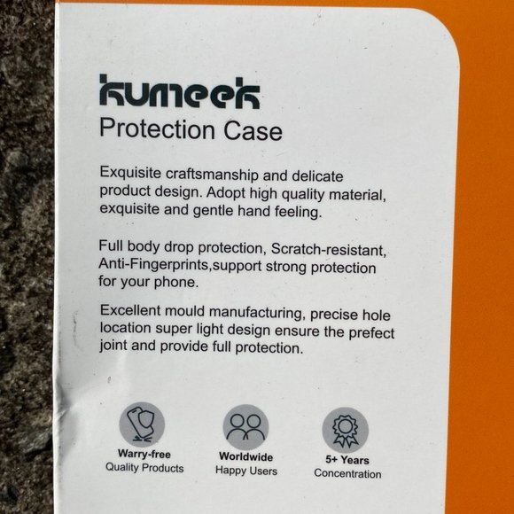 Kumeek iPhone 12 Clear Drop Resistant Smooth Touch Protection Case 6.1" - Picture 4 of 5